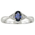 14k White Gold Diamond and Sapphire Ring