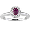 10k Gold 1/10 TDW Diamond and Ruby Ring
