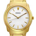 Seiko Men's White Dial Goldtone Quartz Watch