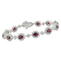 18k White Gold 2.95ct TDW Diamond Ruby Bracelet
