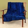 Vivid Blue Embroidered Throw Blanket (Guatemala)