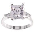 Sterling Silver Radiant-cut CZ Ring