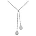 14k White Gold 7ct TDW Diamond Lariat Necklace
