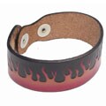 Genuine Leather Black Flame Bracelet