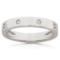 Platinum and 1/6ct TDW Round Diamond Wedding Band