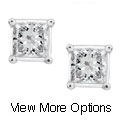 14k Gold 1/4ct TDW Princess Diamond Stud Earring (H-I, I1-I2 )