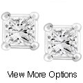 14k Gold 1/3ct TDW Diamond Princess Stud Earrings (I-J, I1-I2)
