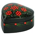 Lacquer Heart-shaped Floral Design Box