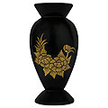 Handcrafted Black Lacquer and Gold Leaf Vase