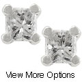 14k Gold 1/4ct TDW Diamond Princess Stud Earrings(H-I/SI2-I1)