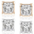 14k Gold 1ct TDW Princess Diamond Stud Earrings (G-H, VS1-VS2)