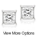 14k Gold 1/2ct TDW Princess Diamond Stud Earrings