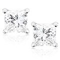 Platinum 1ct TDW Princess Diamond Stud Earrings