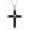 Sterling Silver Onyx Cross Pendant
