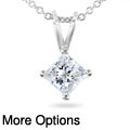 14k Gold 1/2-ct Princess Diamond Solitaire Pendant (I-J, I1-I2)