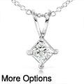 14-kt. Gold 1/3ct TDW Princess Diamond Solitaire Pendant (I-J/ I1-I2)