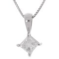 14k Gold 1/3ct TDW Princess Diamond Solitaire Pendant (H-I, SI1-SI2)