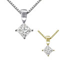 14k Gold 1/2ct TDW Princess-cut Diamond Pendant (H-I, SI1-SI2)