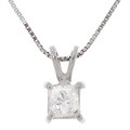 14k Gold 1/2ct Princess Diamond Solitaire Pendant (G-H, VS1-VS2)