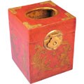 Hand-painted Tibetan Leather Tissue Box