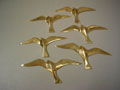 Set of Six Brass Wall Art Seagulls