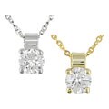 14k Gold 1/4ct TDW Diamond Solitaire Necklace (G-H-I,VS)