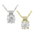 14k Gold 1/2ct TDW Diamond Solitaire Pendant (G-H-I, VS)