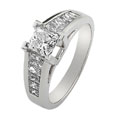 EGL Certified Platinum 2ct TDW Princess Diamond Engagement Ring (H, VS-SI1)