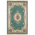Hand-knotted Teal Aubusson Wool Rug (8'3 x 11'6)