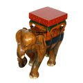 Hand-carved Decorated Elephant Table