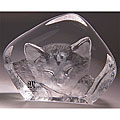 Miniature Cat Crystal Art Piece