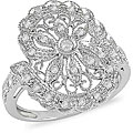 14k White Gold 1/4ct Diamond Flower Ring