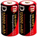CTA 2-Pack D Size Rechargeable Batteries