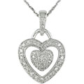 14k White Gold Diamond Heart Pendant