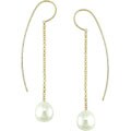14k Gold Cultured South Sea Pearl Drop Earrings (11-12 mm)
