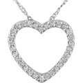 14k White Gold 1/8ct Diamond Heart Pendant