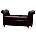Espresso Brown Full Leather Bench