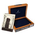 Nautica Brown Genuine Leather Money Clip
