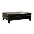 Jennifer Black Leather Flip-top Storage Bench
