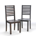 Set of 2 Tea Stain Dining Chairs (India)