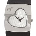 Cool Kid's Black 'Crystal Heart' Watch