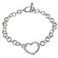 Sterling Silver Center Heart Toggle Bracelet