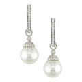 14k Gold 1/6ct TDW Diamond Cultured FW Pearl Earrings (H-J, I1-I2)