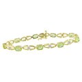 10k Gold 1/10ct Gold Diamond and Peridot Bracelet
