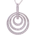 Sterling Silver CZ Circle of Love Pendant