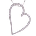 Sterling Silver CZ Large Heart Pendant