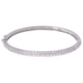 Sterling Silver CZ Oval Bangle Bracelet