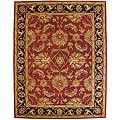 Hand-tufted Agra Burgundy/ Black Indian Wool Rug  (5' x 8')