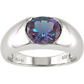 14k White Gold Created Alexandrite Ring