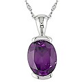 14k White Gold and Created Alexandrite Pendant
